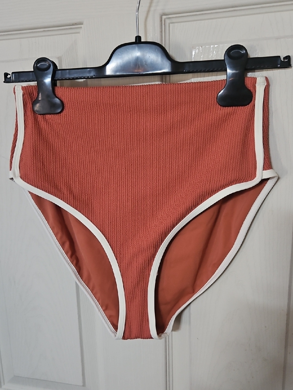 CALIA Tipped High Rise Bikini Swim Bottoms: WARM TERRACOTTA: NEW WITH TAGS: SZ S
